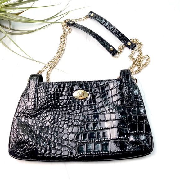 Dkny Handbags - DKNY Crocodile Convertible Shoulder Crossbody Bag